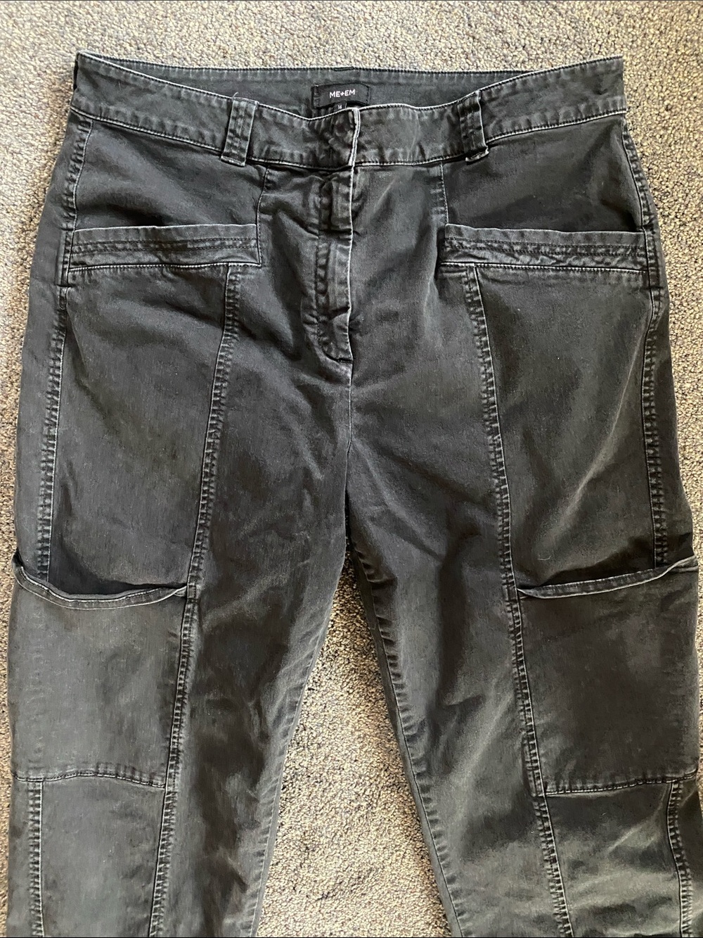ME+EM Black Boyfriend Cargo Jeans